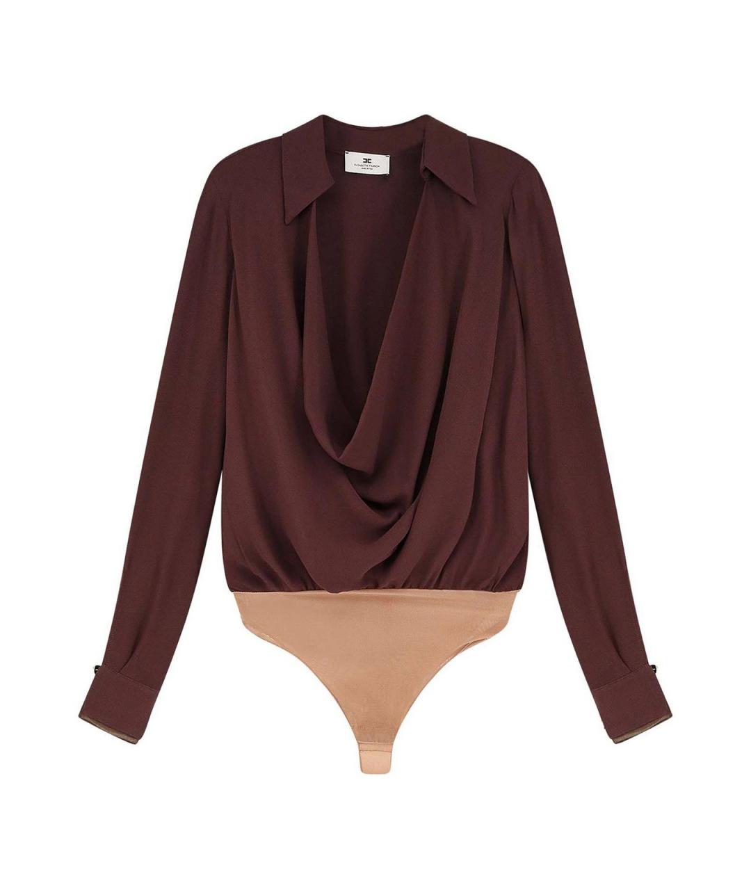 ELISABETTA FRANCHI Бордовое вискозное боди, фото 1