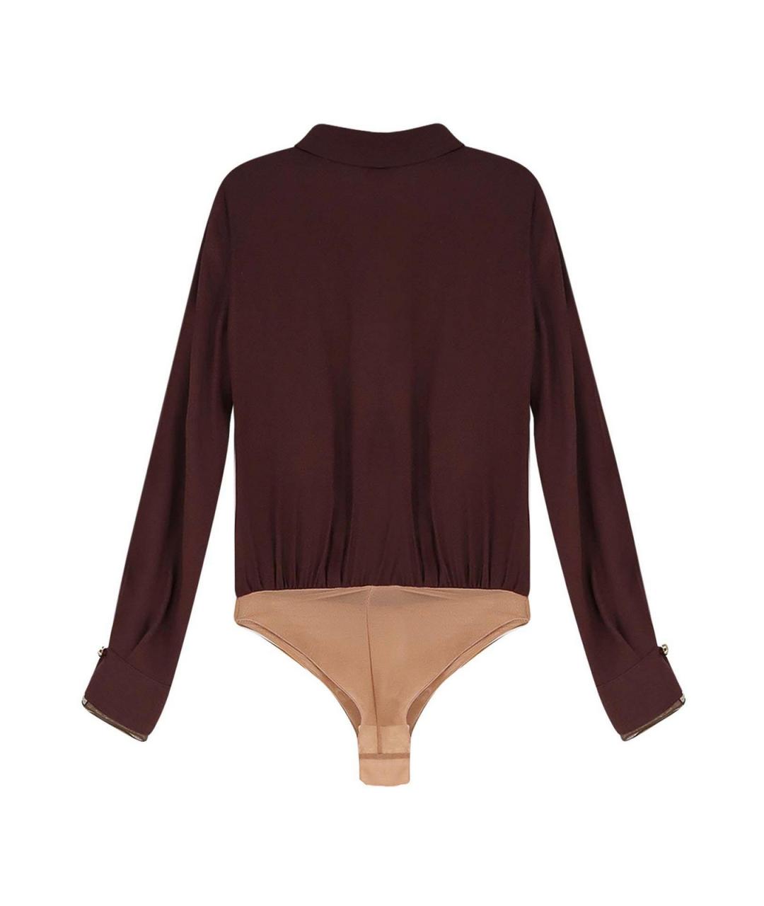 ELISABETTA FRANCHI Бордовое вискозное боди, фото 2