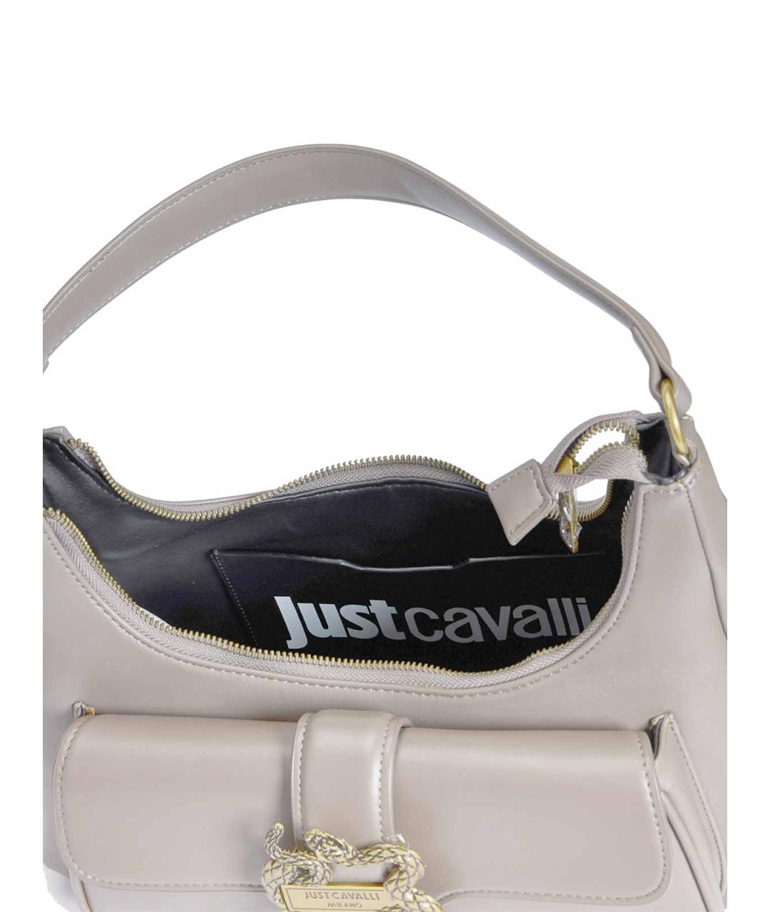 JUST CAVALLI Серая сумка через плечо из искусственной кожи, фото 5