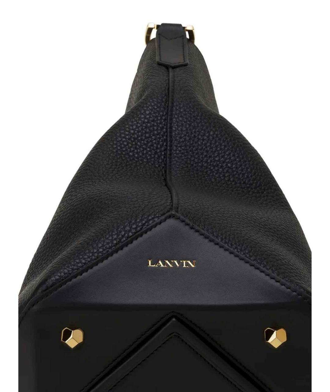 LANVIN Черная кожаная сумка через плечо, фото 5