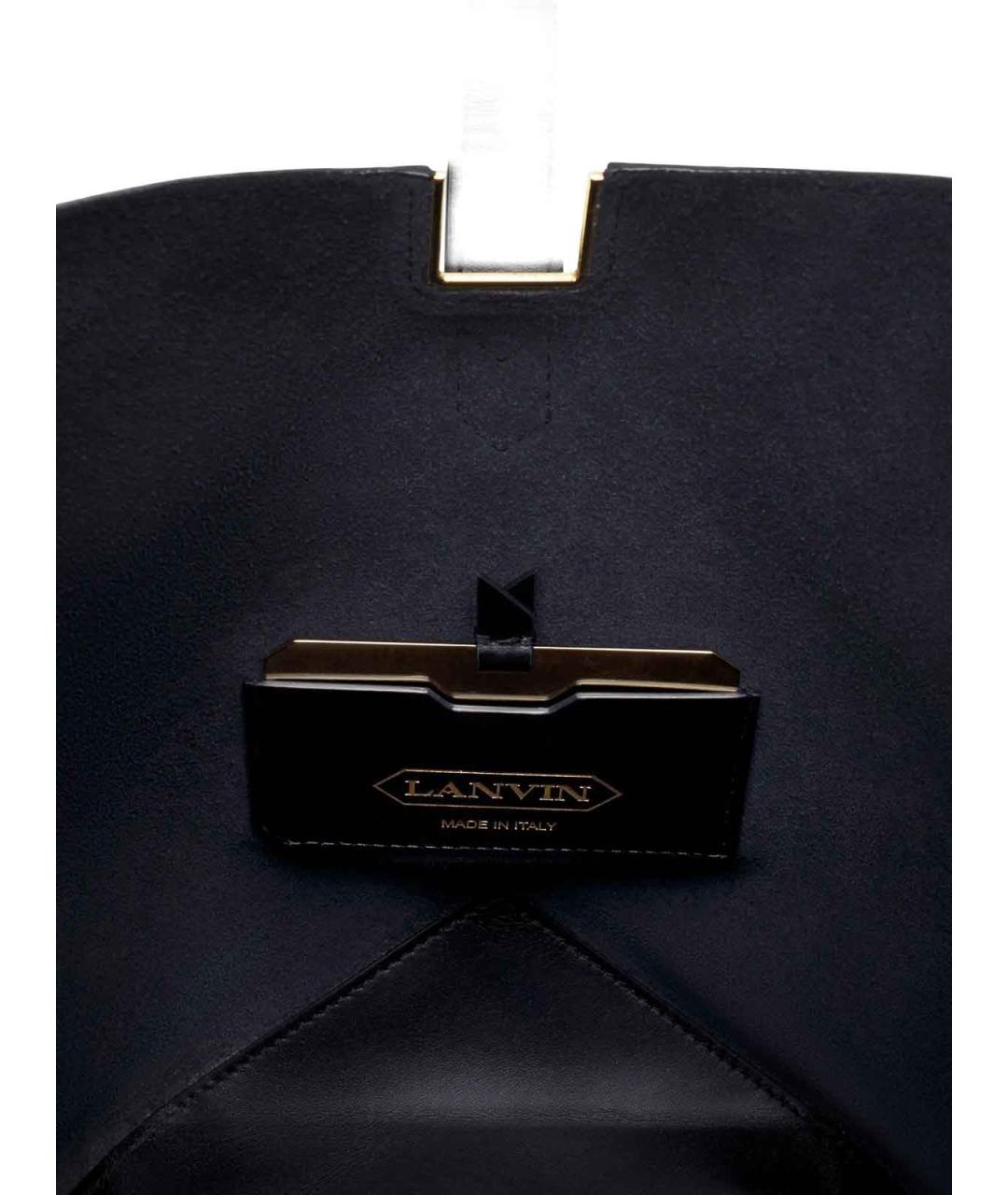 LANVIN Черная кожаная сумка через плечо, фото 4