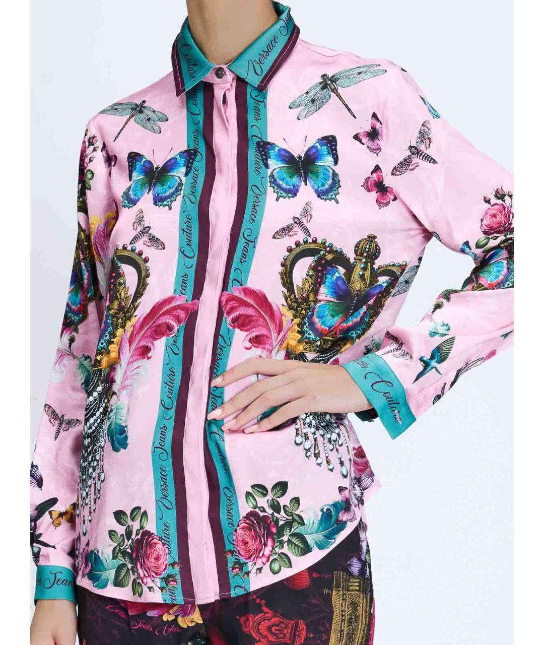 VERSACE JEANS COUTURE Розовая вискозная рубашка, фото 5
