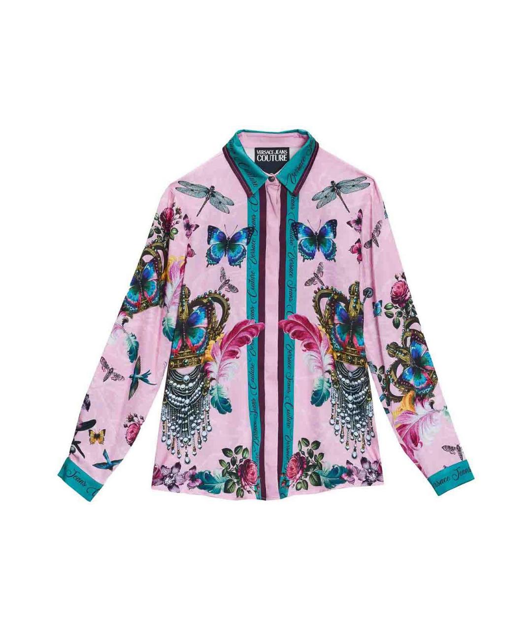 VERSACE JEANS COUTURE Розовая вискозная рубашка, фото 1