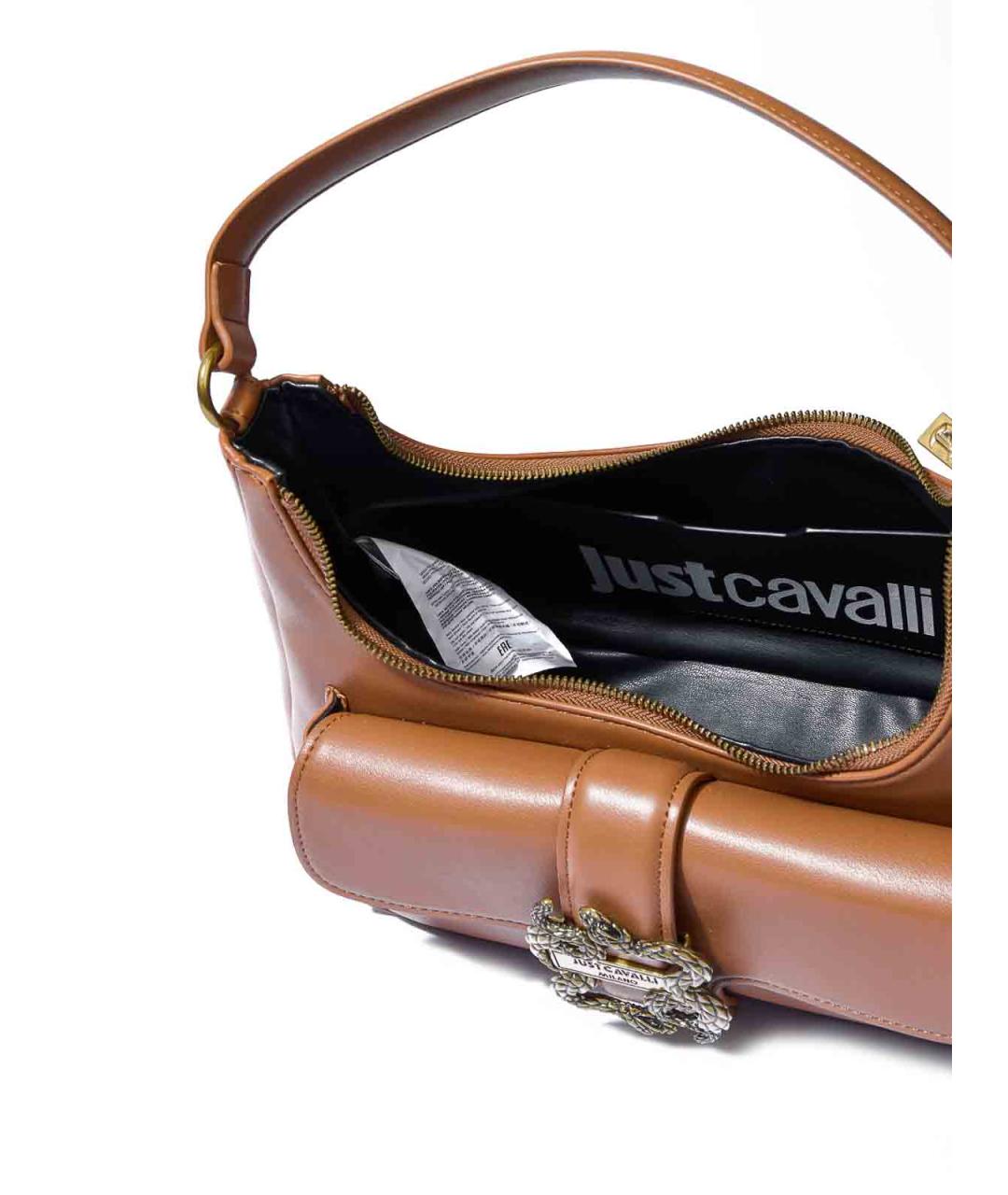 JUST CAVALLI Коричневая сумка через плечо из искусственной кожи, фото 5