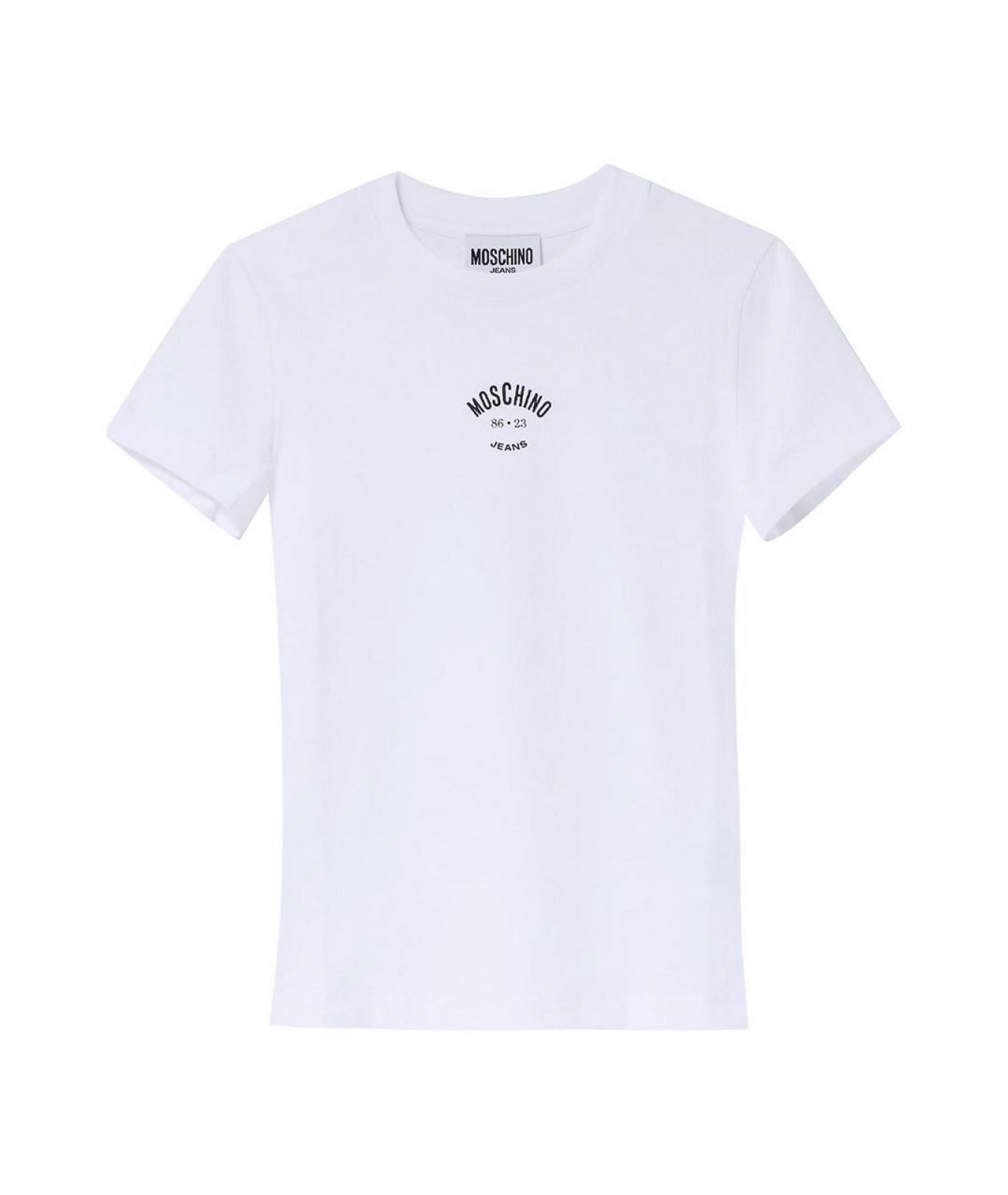 MOSCHINO Белая хлопковая футболка, фото 1