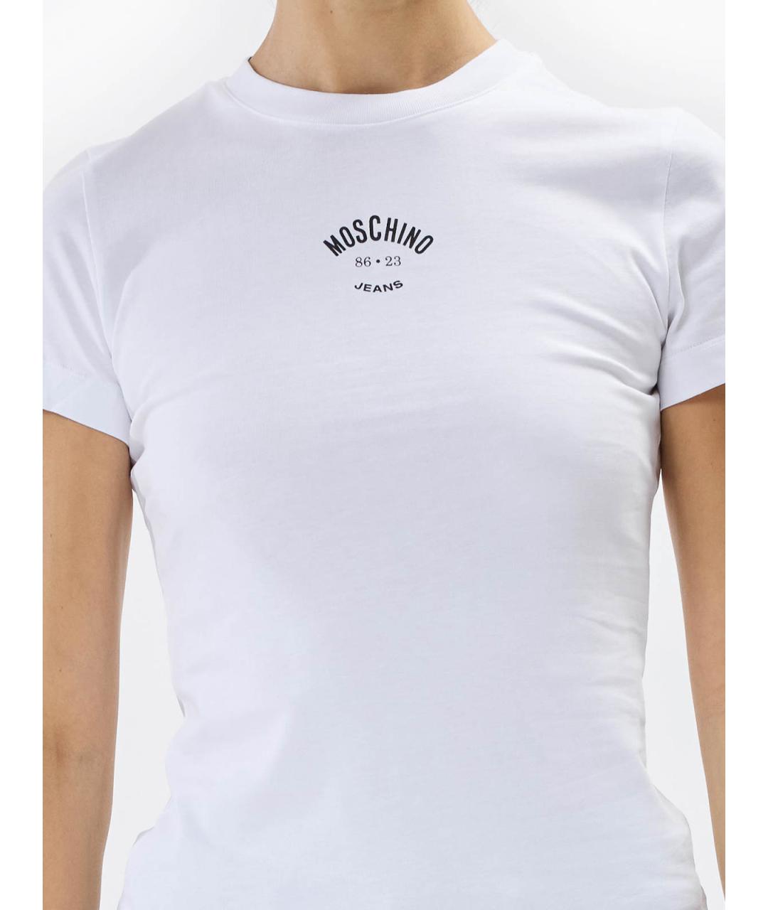 MOSCHINO Белая хлопковая футболка, фото 5