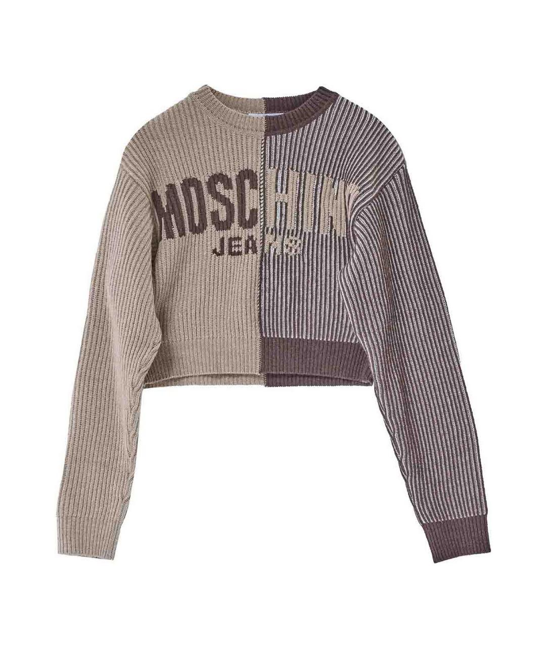 MOSCHINO Коричневый кашемировый джемпер / свитер, фото 1