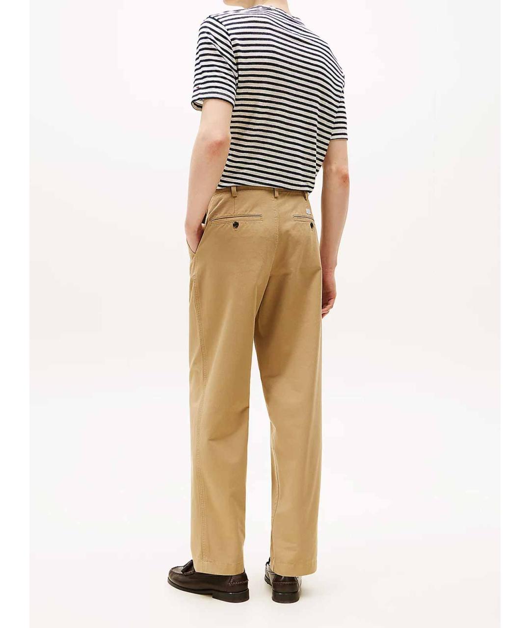 TOMMY HILFIGER Бежевые хлопковые повседневные брюки, фото 3