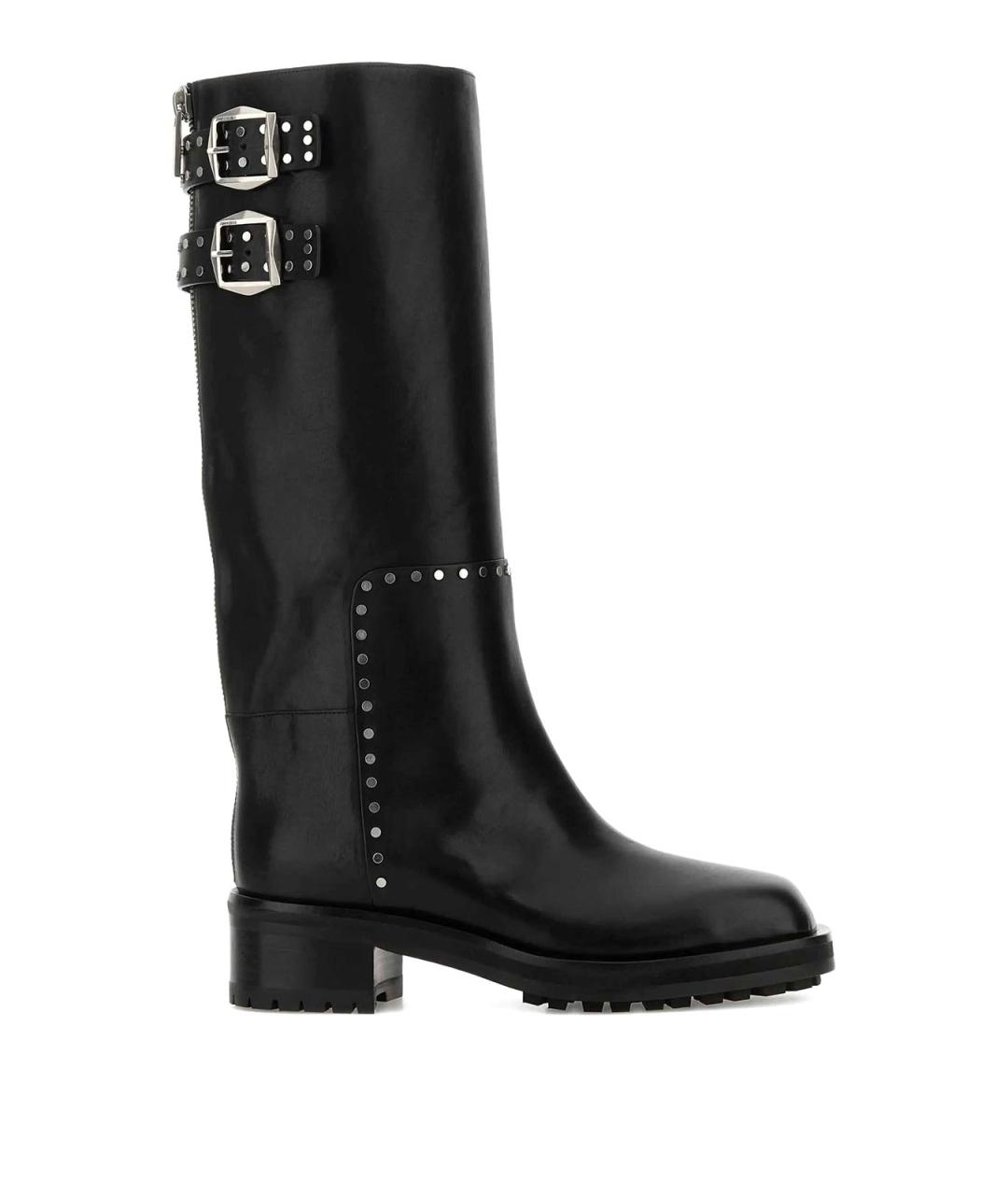 JIMMY CHOO Черные кожаные сапоги, фото 1