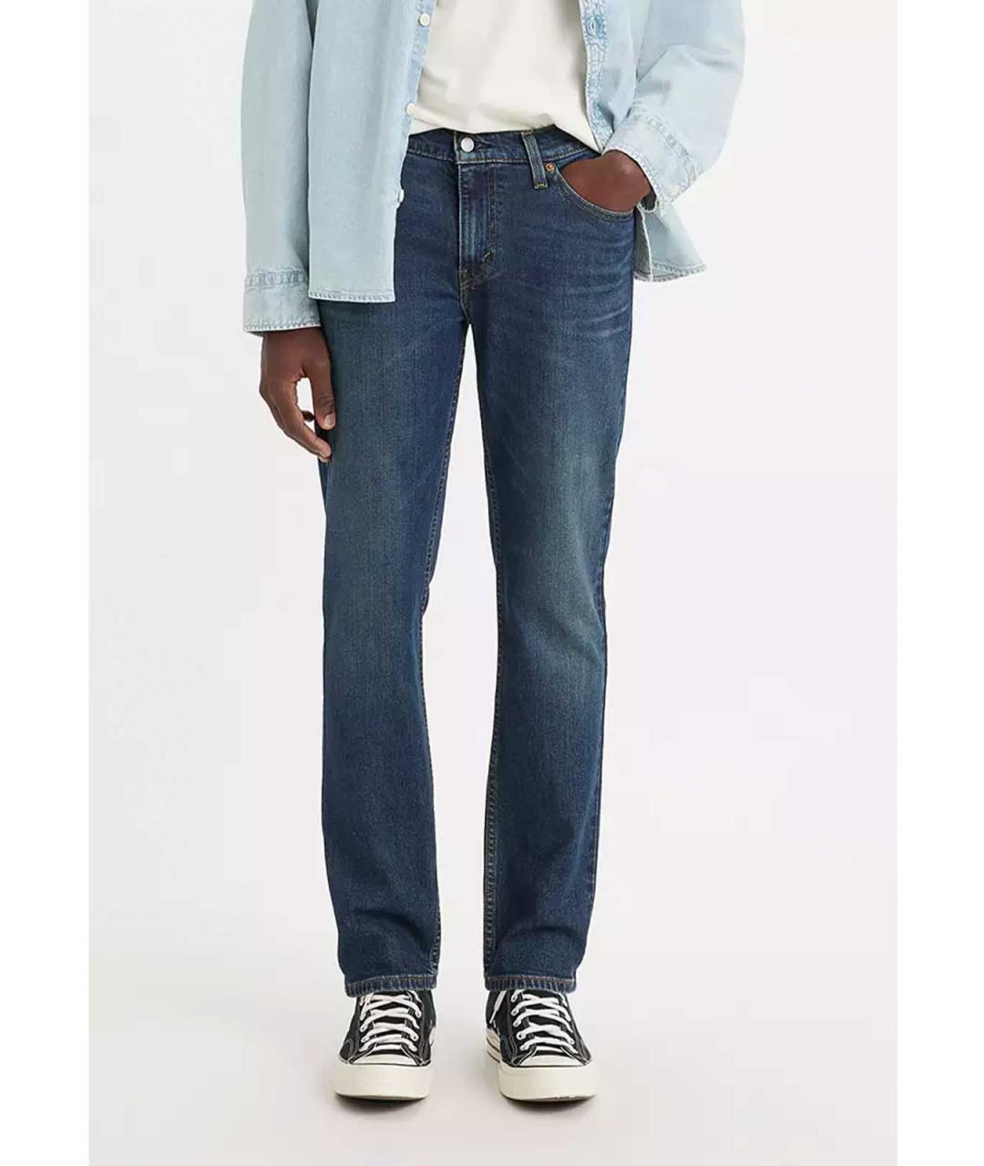 LEVI'S Синие хлопковые прямые джинсы, фото 2