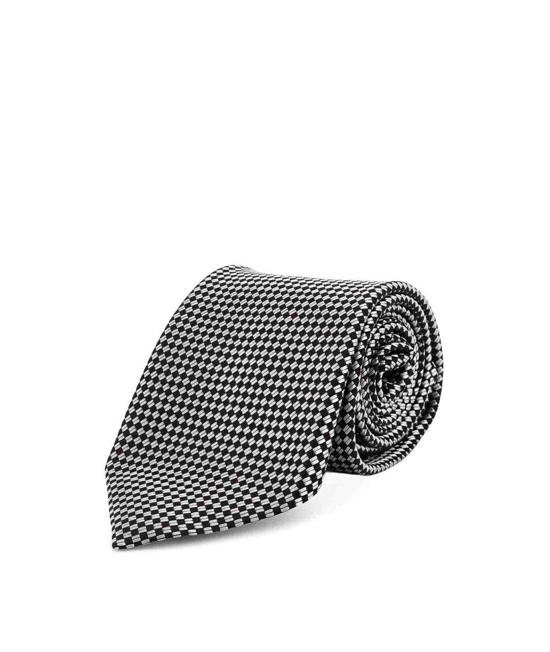 TOM FORD Серебряный шелковый галстук, фото 1