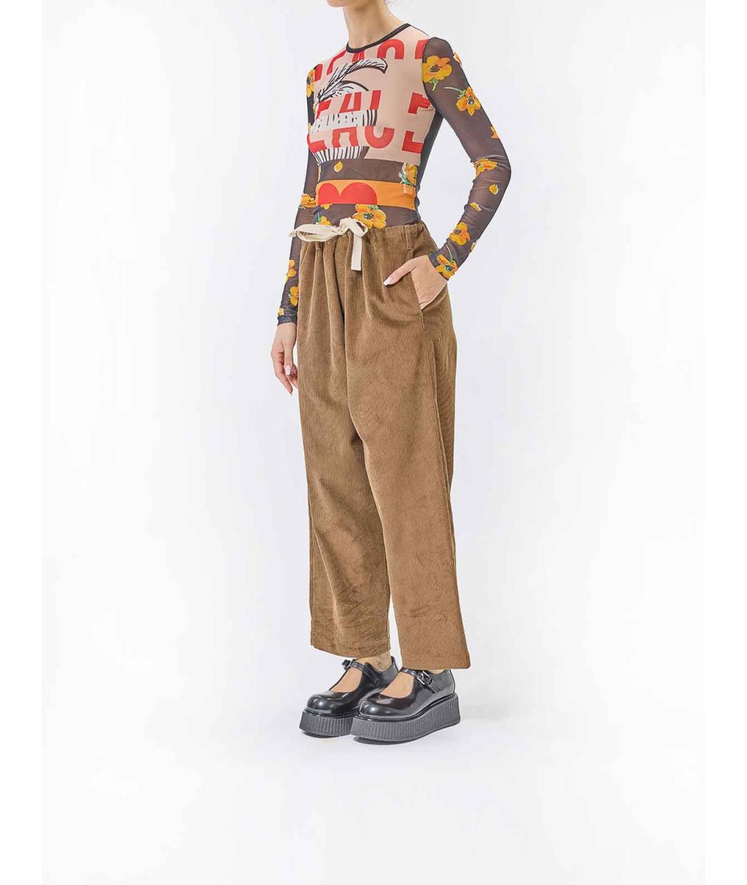 MOSCHINO Коричневые бархатные брюки широкие, фото 3