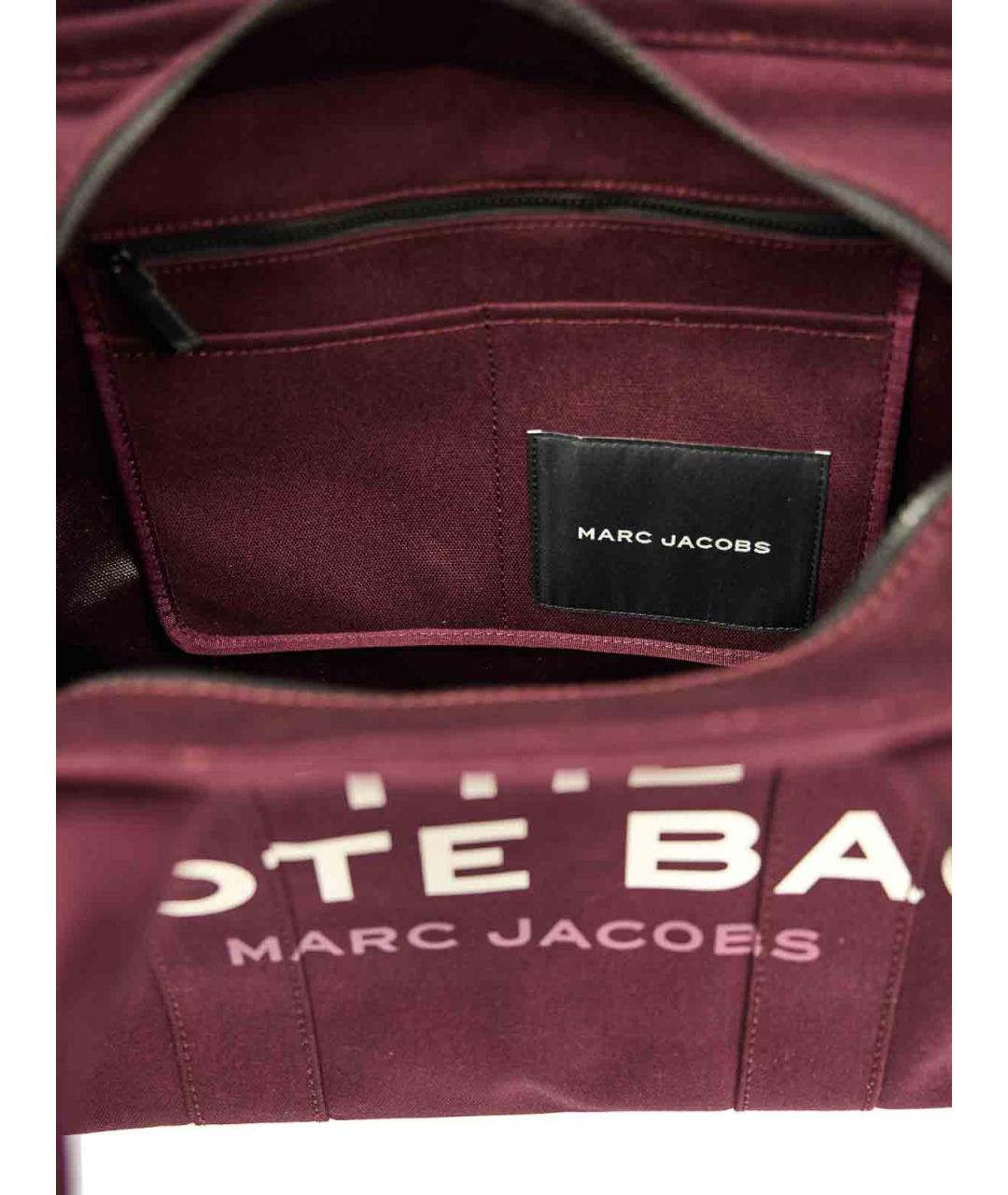 MARC JACOBS Бордовая тканевая сумка тоут, фото 5