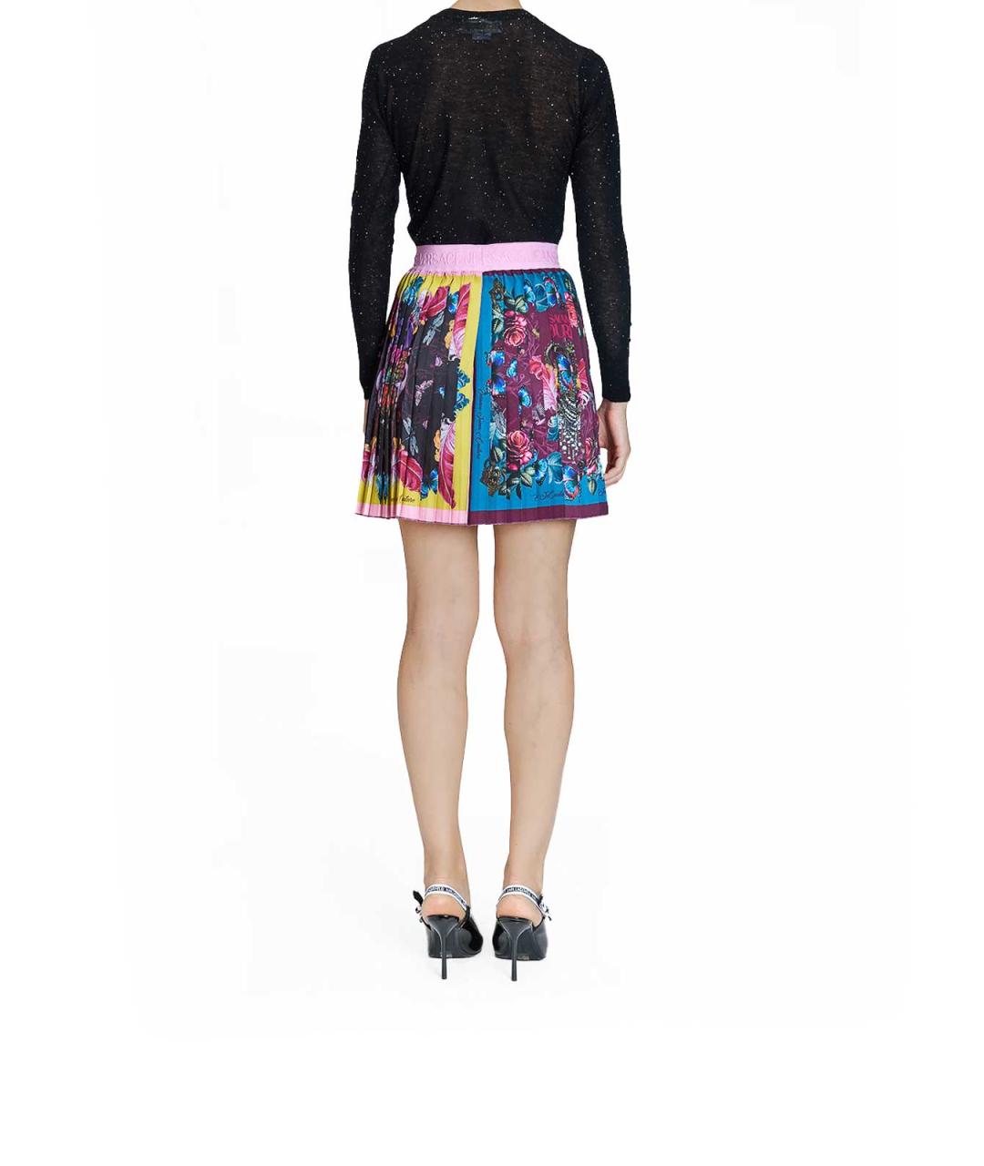 VERSACE JEANS COUTURE Мульти полиэстеровая юбка миди, фото 4