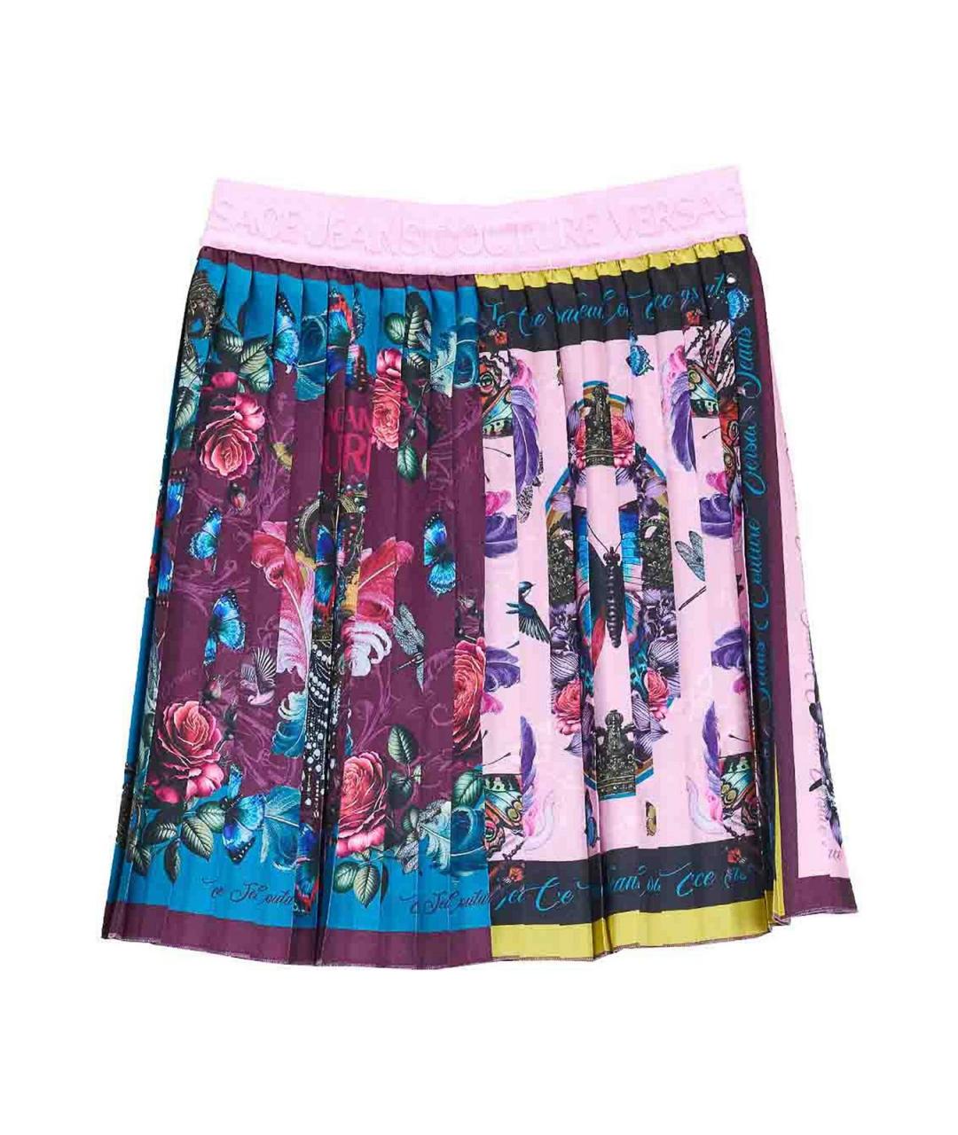 VERSACE JEANS COUTURE Мульти полиэстеровая юбка миди, фото 1