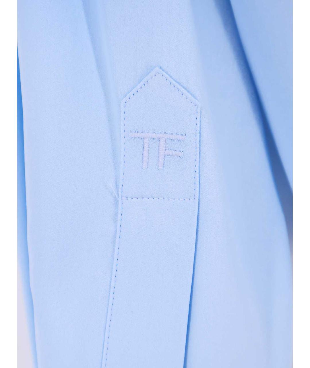 TOM FORD Голубая шелковая блузы, фото 3