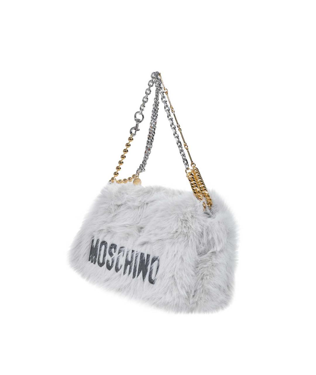 MOSCHINO Белая кожаная сумка через плечо, фото 2