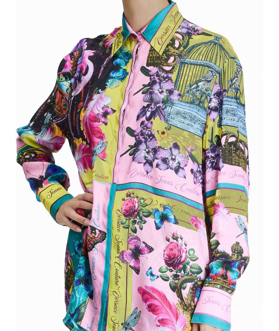 VERSACE JEANS COUTURE Мульти вискозная рубашка, фото 5