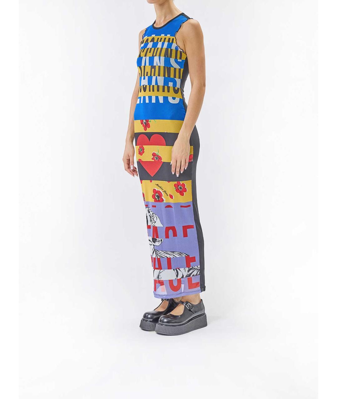 MOSCHINO Мульти полиэстеровое вечернее платье, фото 3