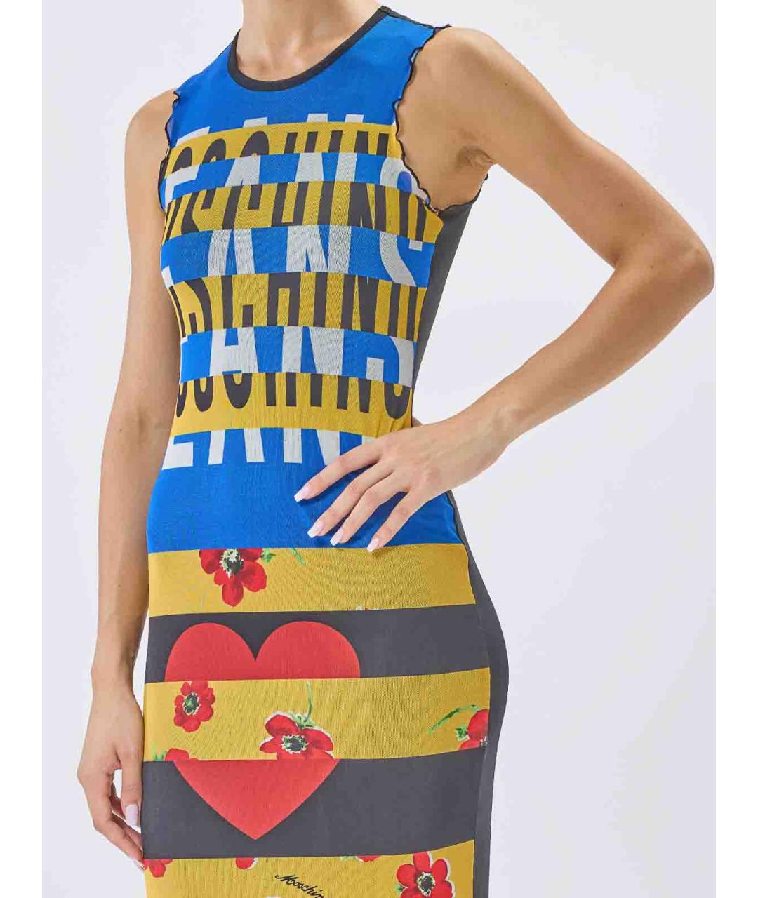 MOSCHINO Мульти полиэстеровое вечернее платье, фото 5