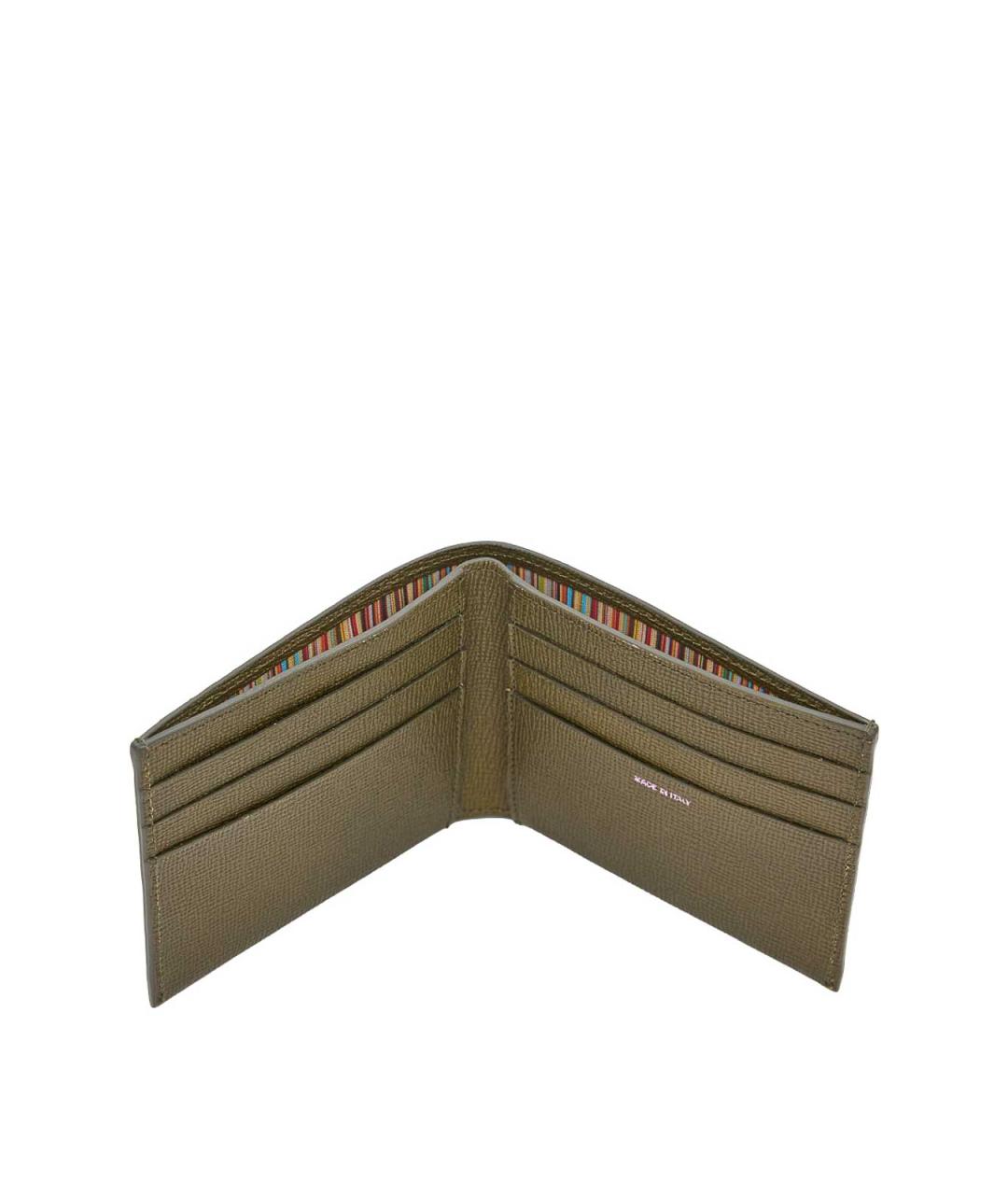 PAUL SMITH Зеленый кожаный кошелек, фото 2