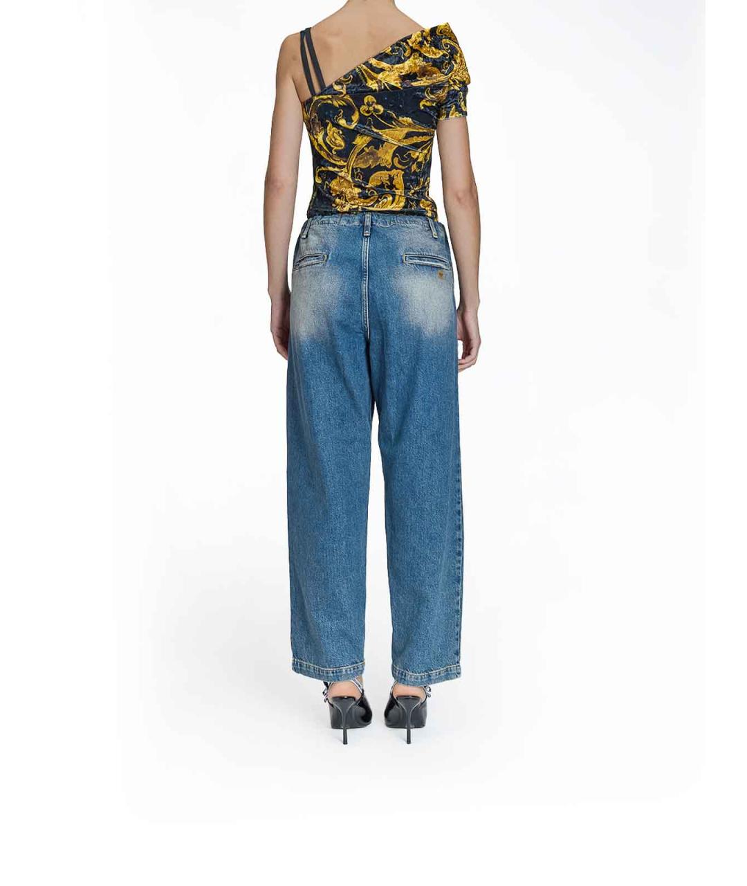 MOSCHINO Синие хлопковые джинсы клеш, фото 5