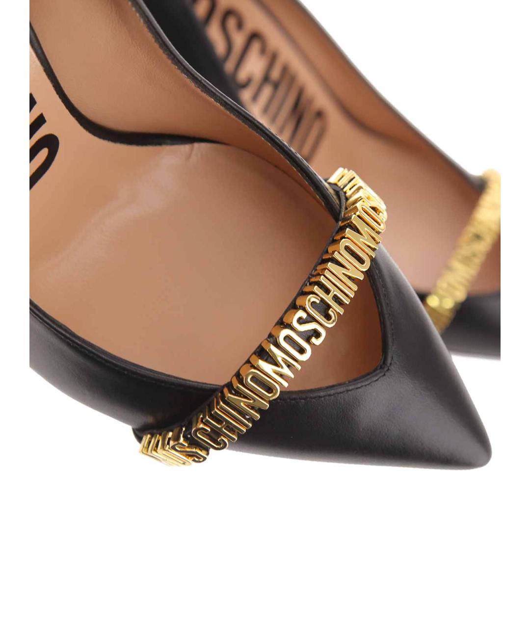 MOSCHINO Черные кожаные туфли, фото 5