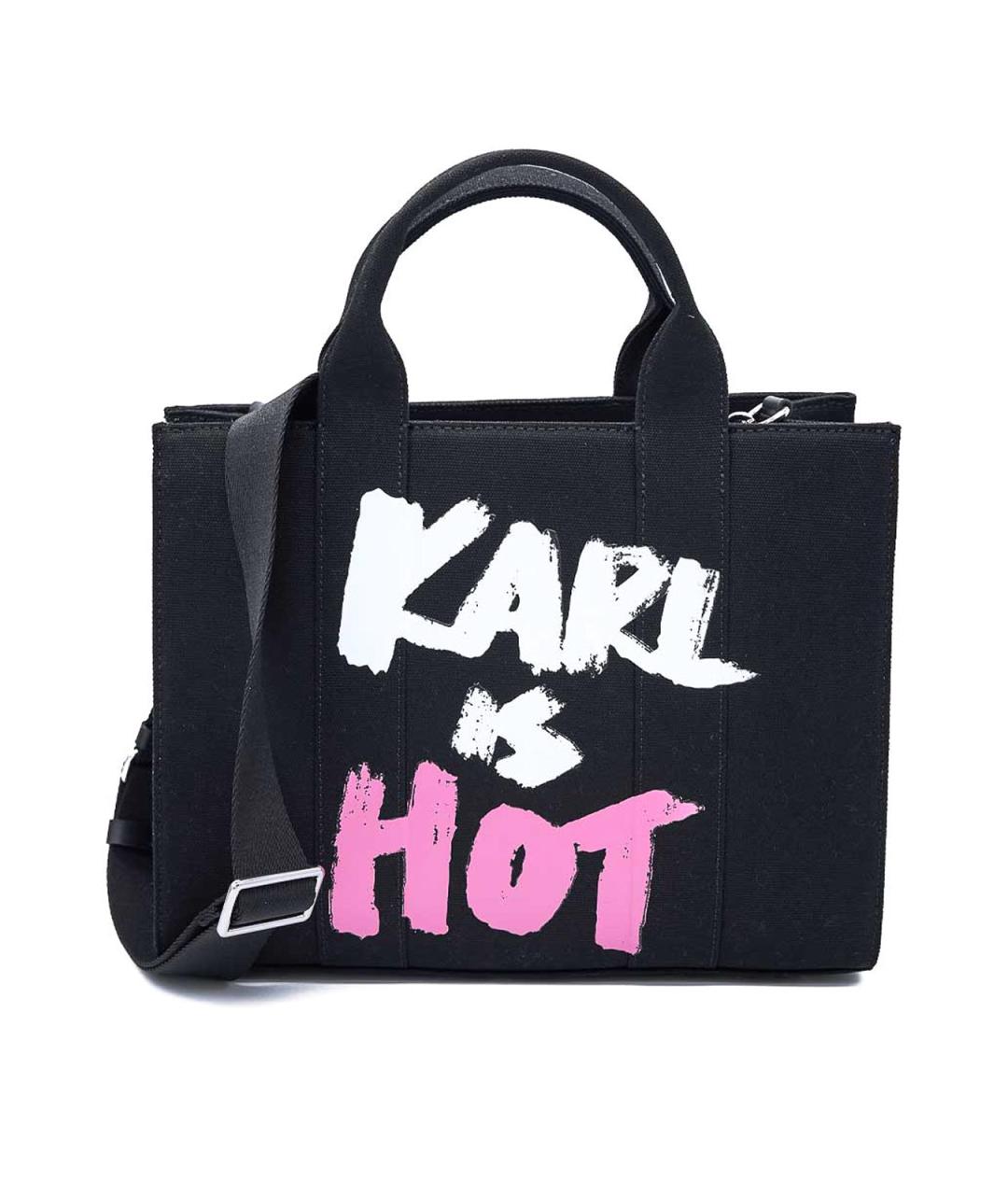 KARL LAGERFELD Черная хлопковая сумка тоут, фото 1