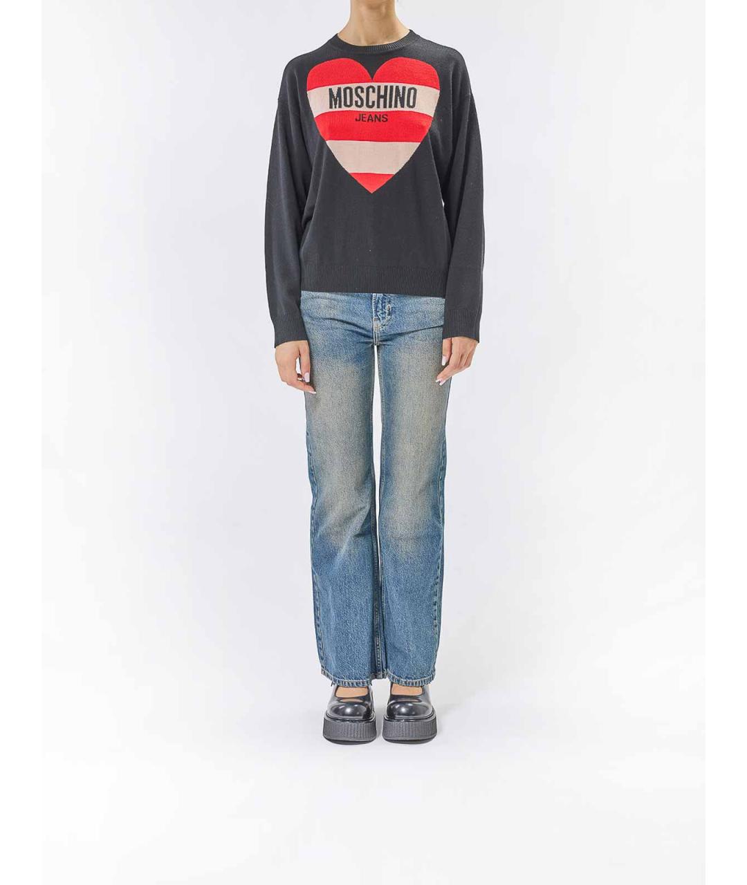 MOSCHINO Черный шерстяной джемпер / свитер, фото 2