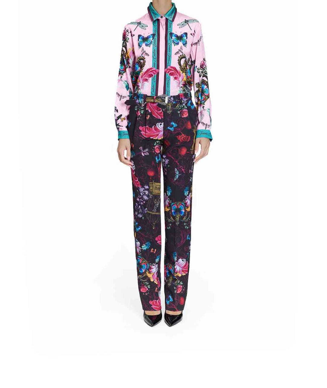 VERSACE JEANS COUTURE Черные полиэстеровые брюки широкие, фото 2