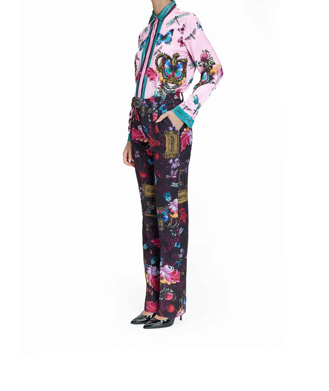 VERSACE JEANS COUTURE Черные полиэстеровые брюки широкие, фото 3