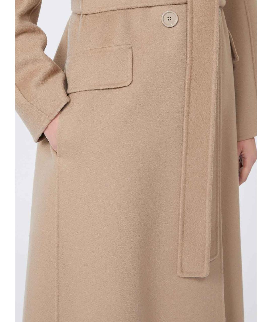 'S MAX MARA Бежевое шерстяное пальто, фото 5