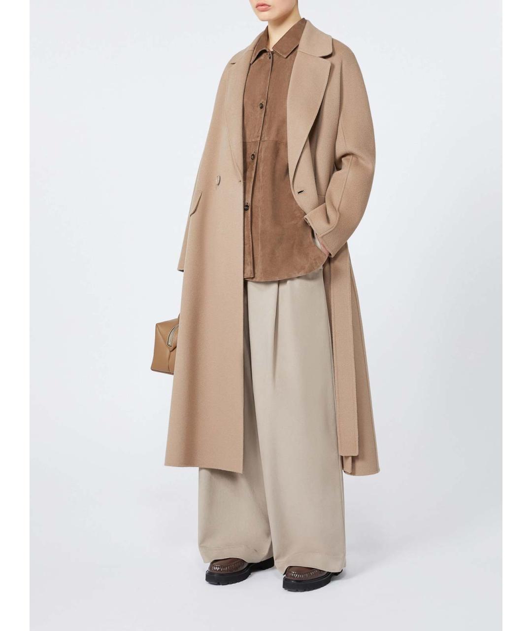 'S MAX MARA Бежевое шерстяное пальто, фото 2