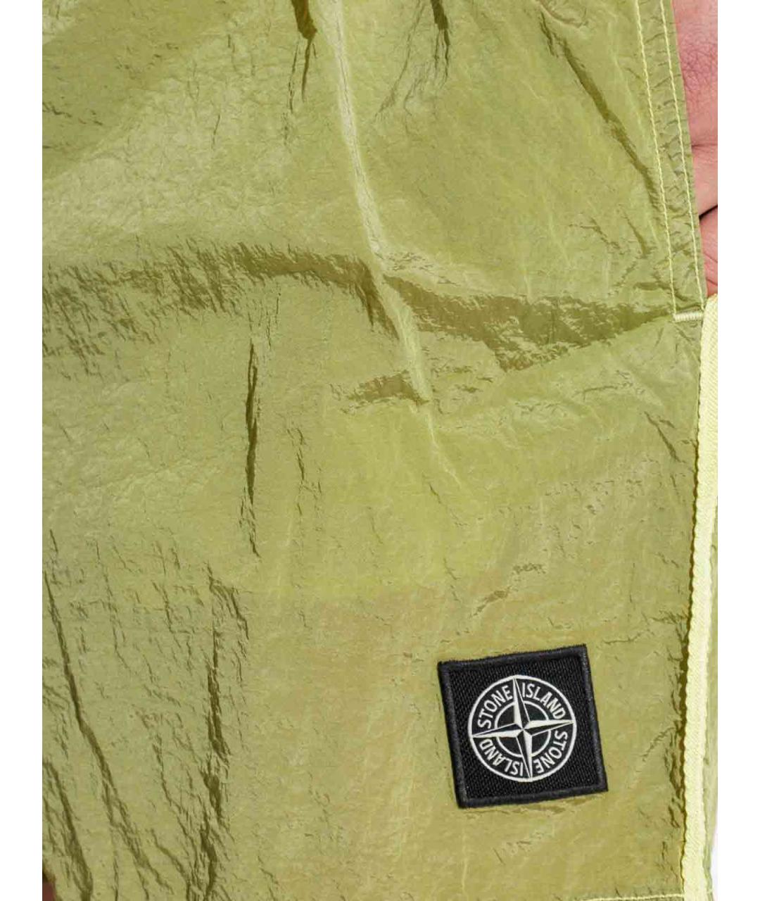 STONE ISLAND Зеленые полиамидовые шорты, фото 2