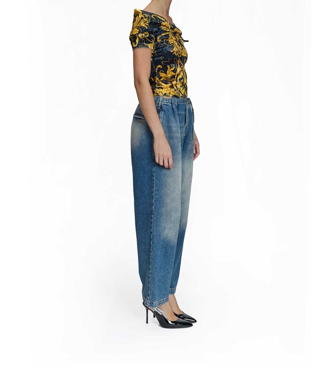 VERSACE JEANS COUTURE Черная бархатная майка, фото 3