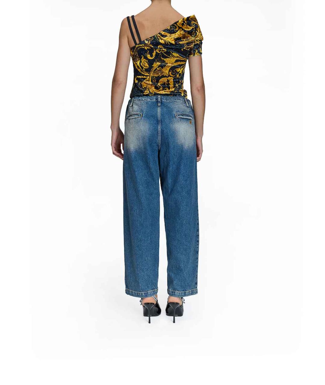 VERSACE JEANS COUTURE Черная бархатная майка, фото 4