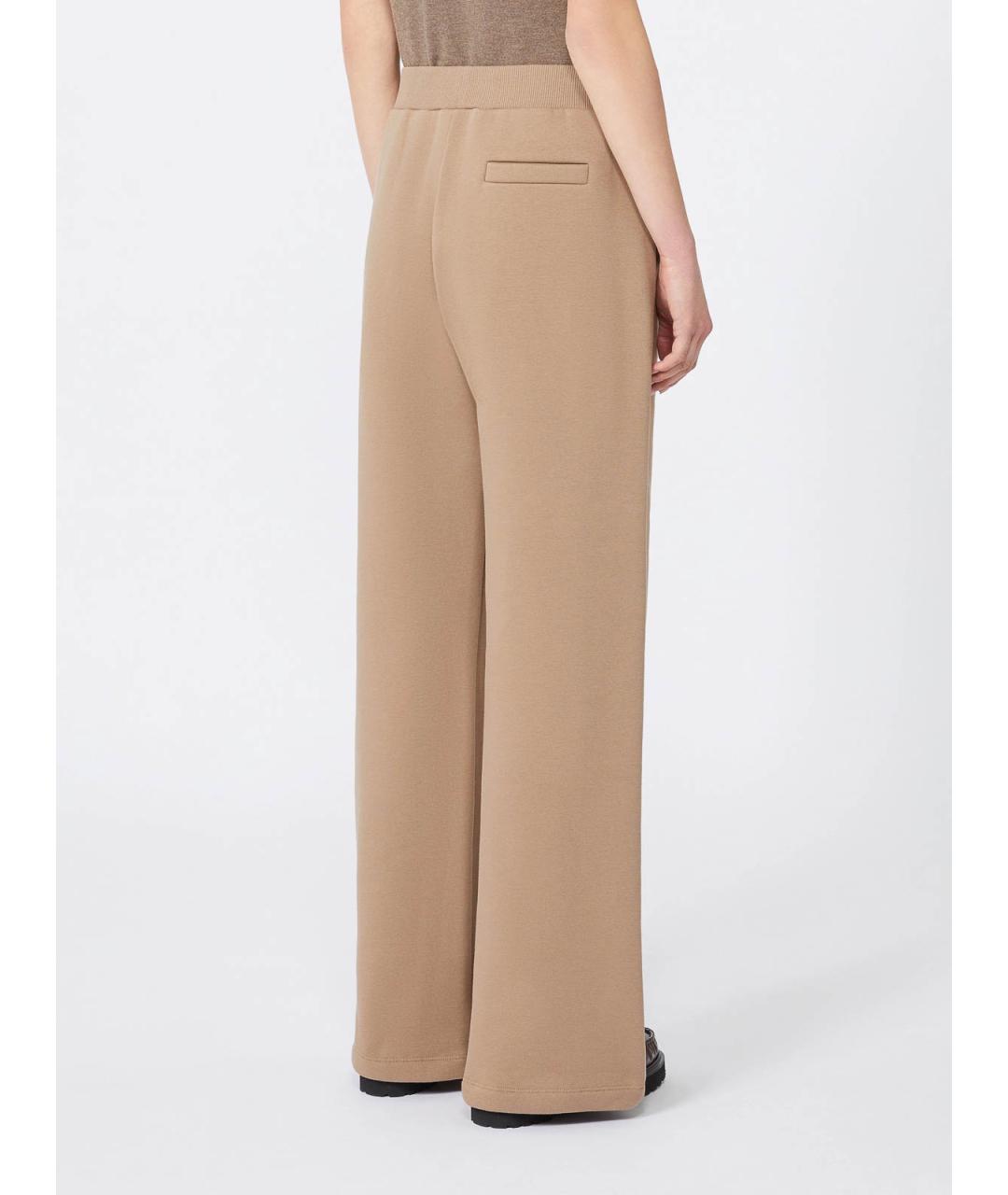 'S MAX MARA Бежевые хлопковые брюки широкие, фото 4