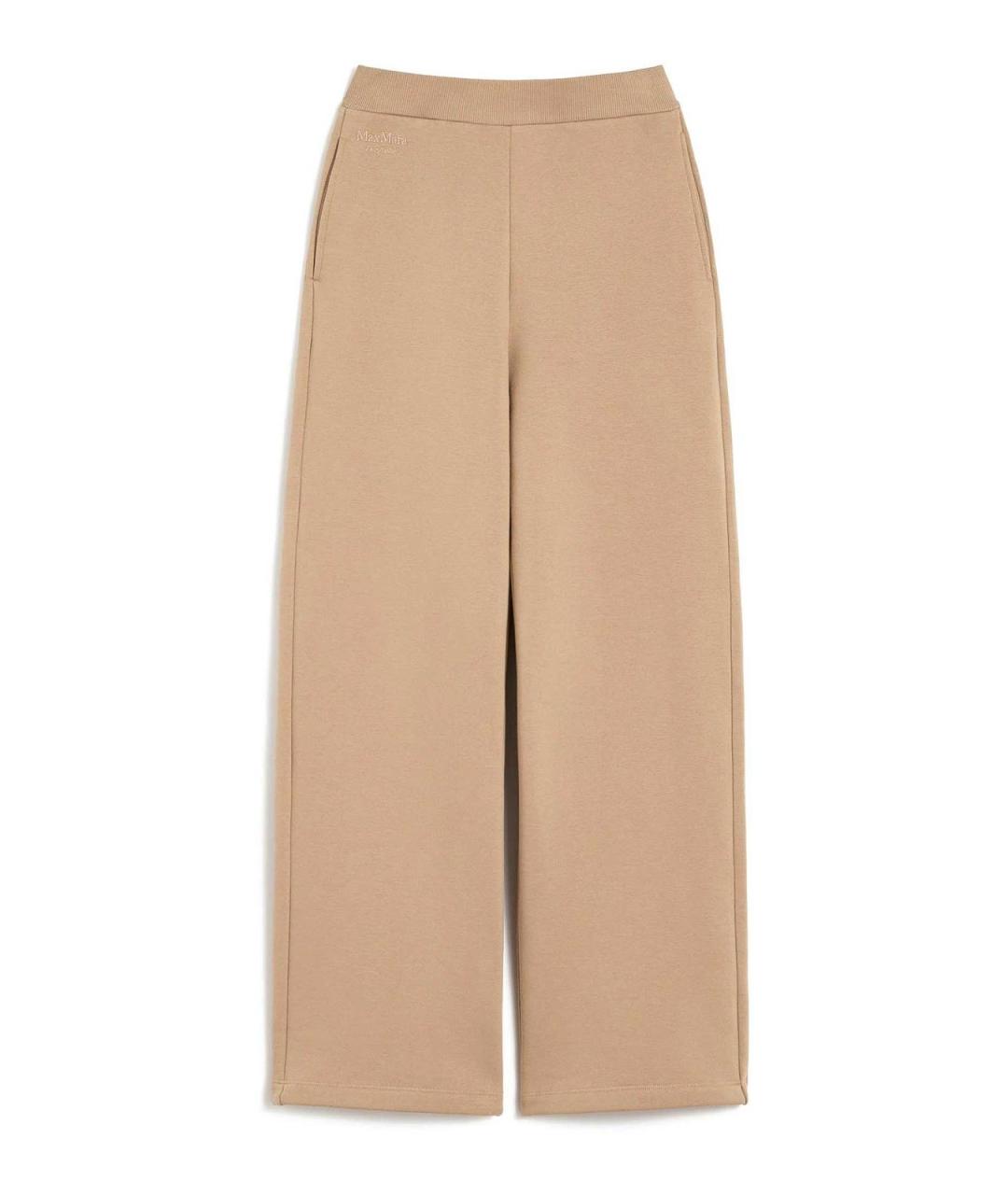 'S MAX MARA Бежевые хлопковые брюки широкие, фото 1