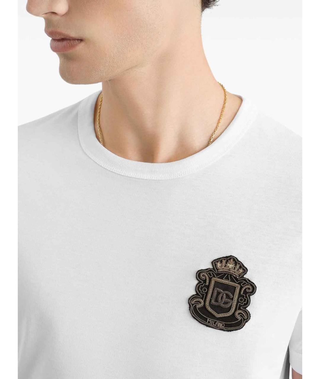 DOLCE&GABBANA Белая хлопковая футболка, фото 2