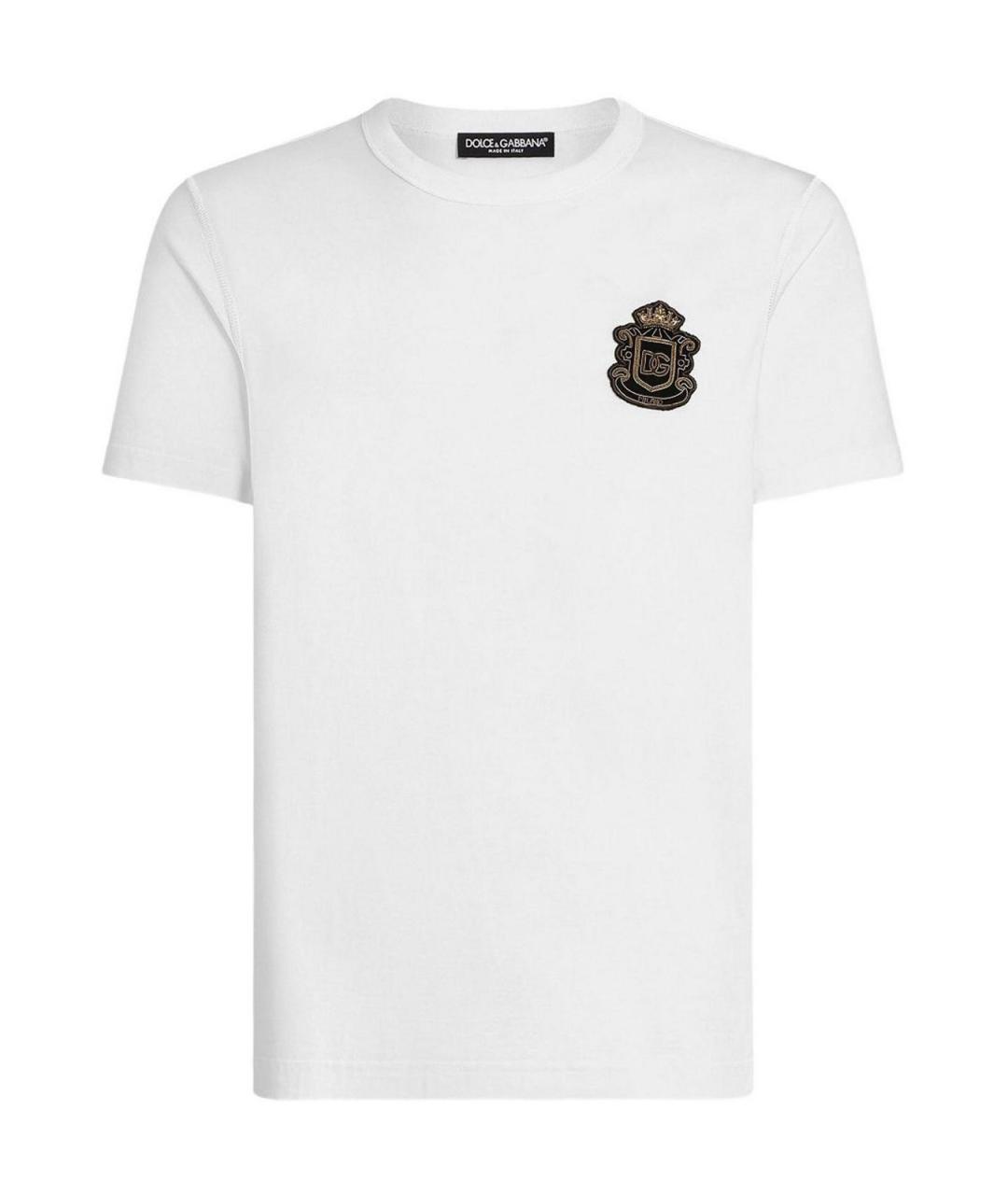 DOLCE&GABBANA Белая хлопковая футболка, фото 1