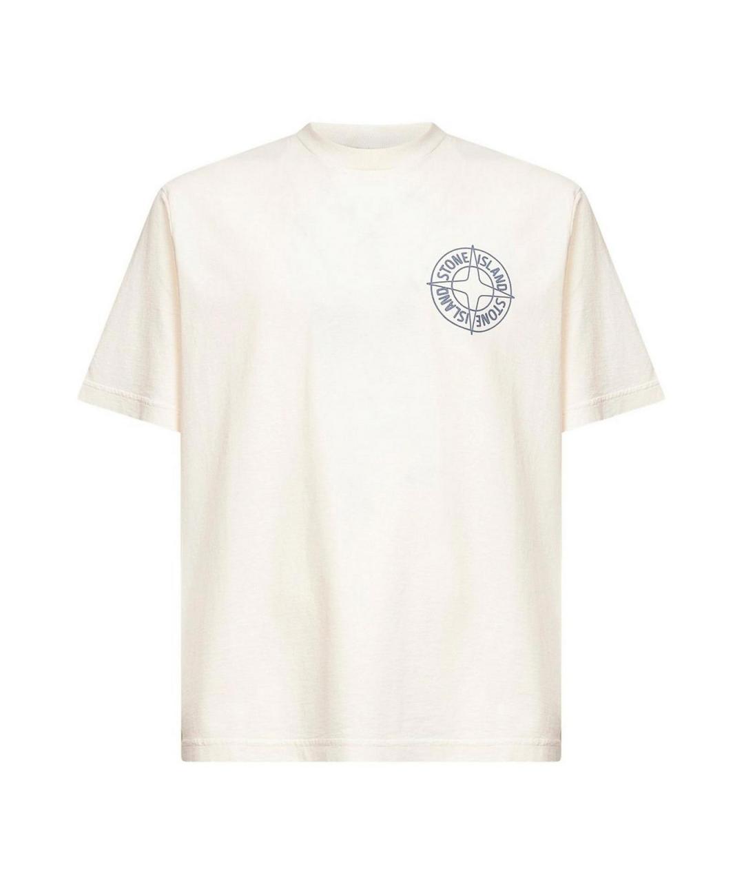 STONE ISLAND Белая хлопковая футболка, фото 1