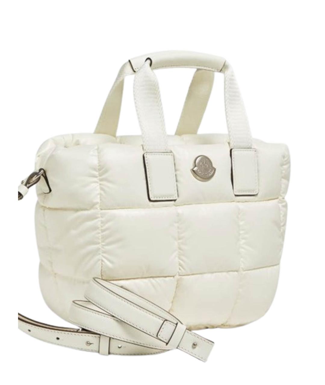 MONCLER Белая синтетическая сумка тоут, фото 3