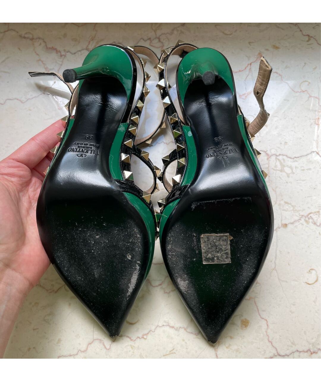 VALENTINO Зеленые кожаные туфли, фото 8