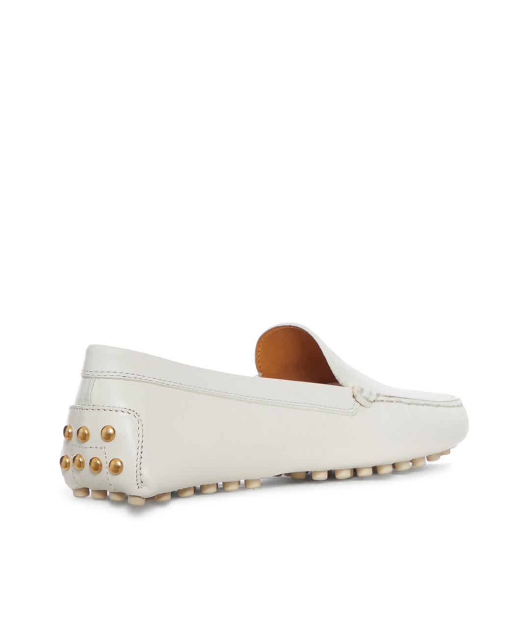 TOD'S Белые кожаные лоферы, фото 3