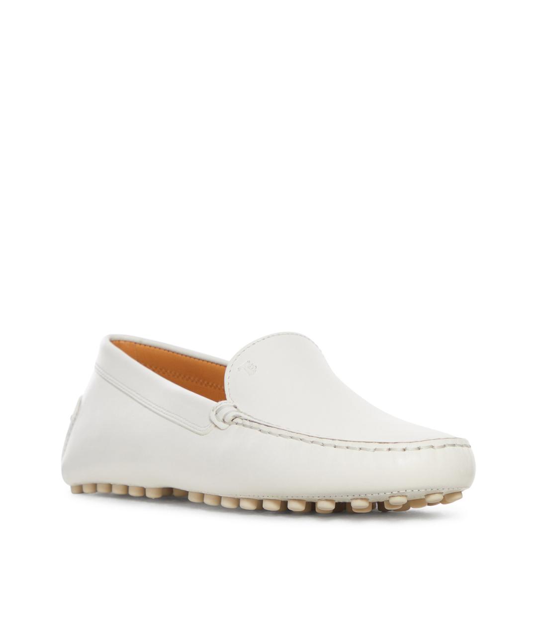 TOD'S Белые кожаные лоферы, фото 2