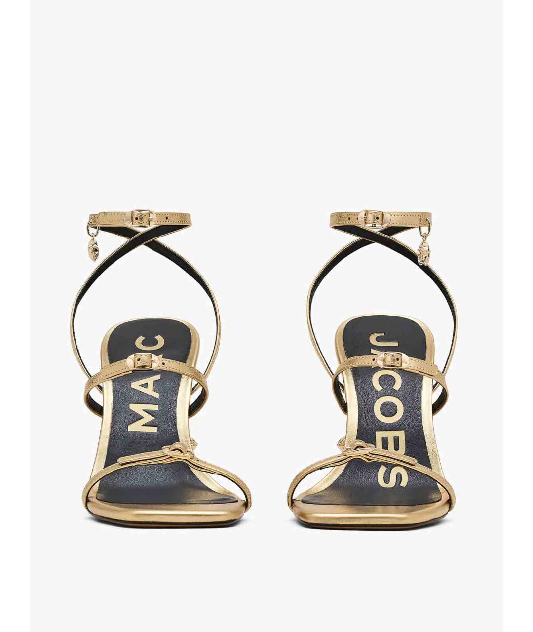 MARC JACOBS Золотые кожаные босоножки, фото 3