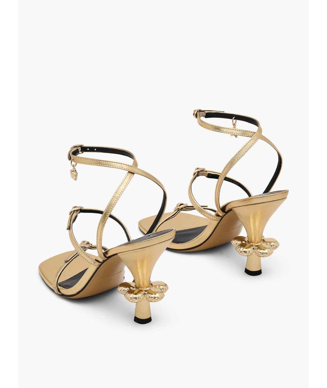 MARC JACOBS Золотые кожаные босоножки, фото 5