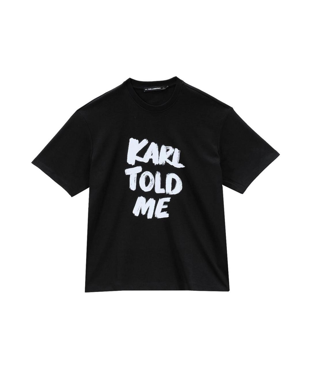 KARL LAGERFELD Черная хлопковая футболка, фото 1