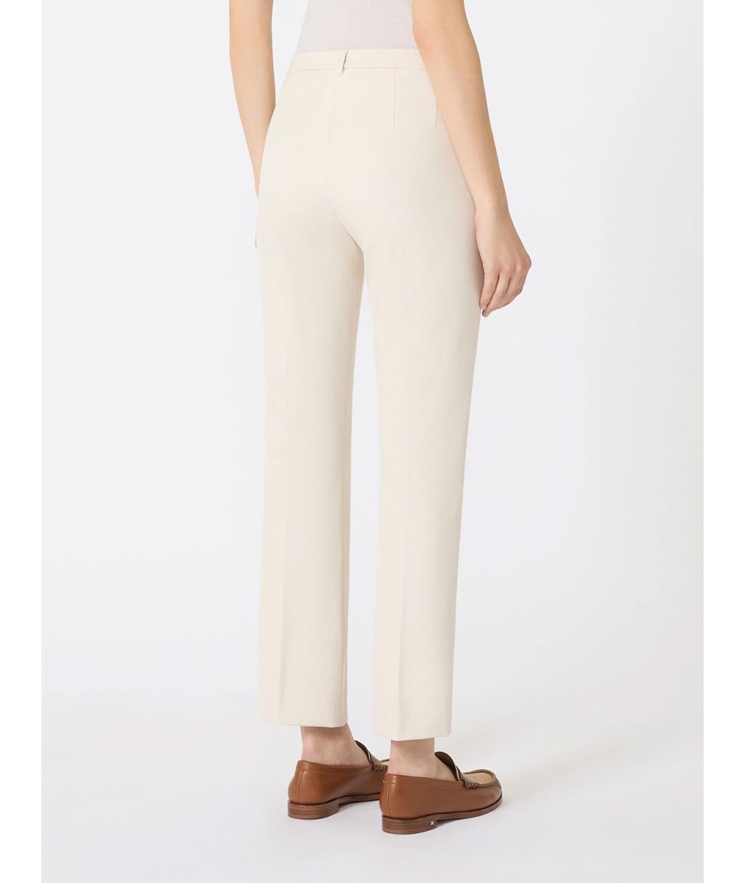 'S MAX MARA Белые хлопковые брюки широкие, фото 3