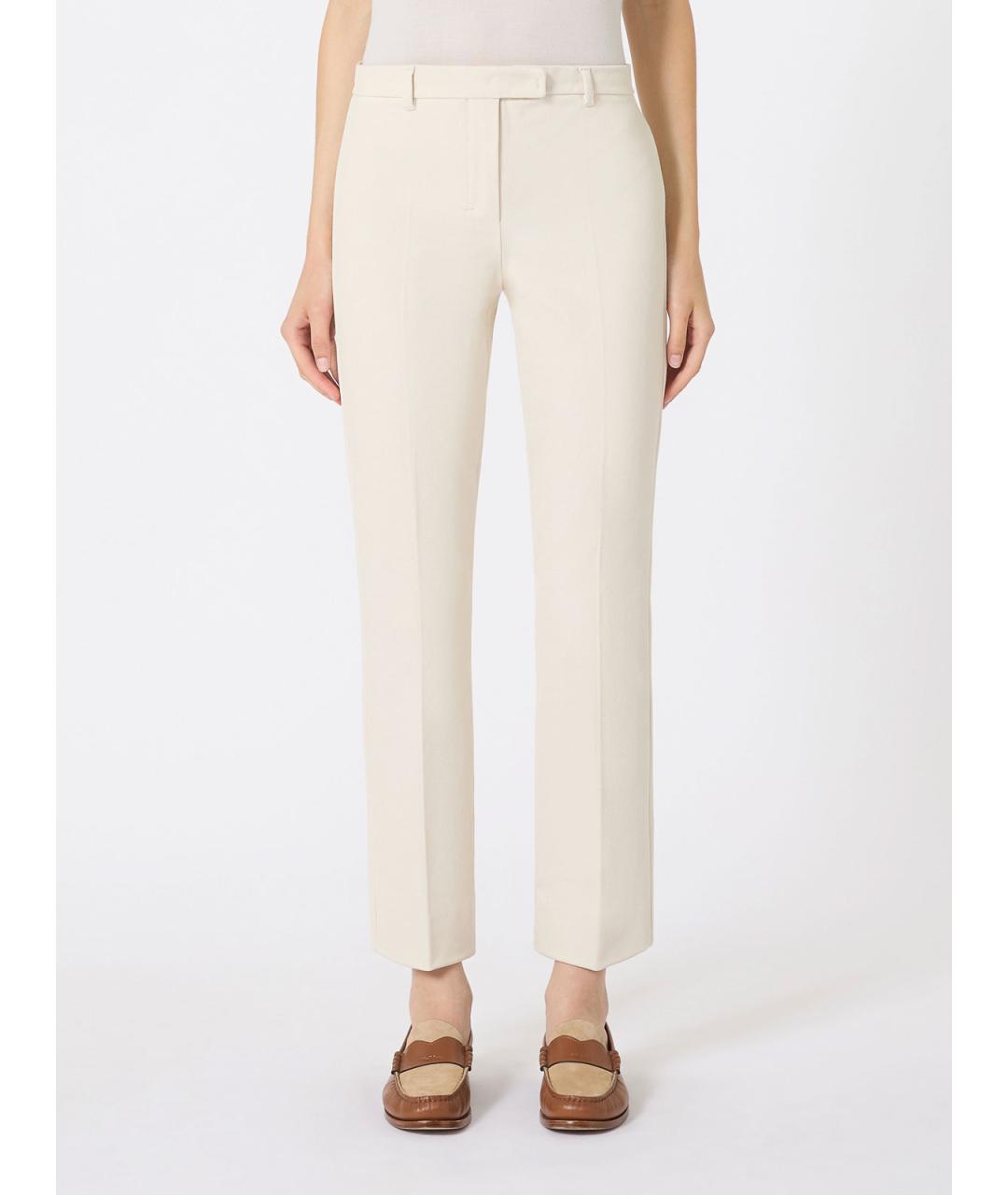 'S MAX MARA Белые хлопковые брюки широкие, фото 2